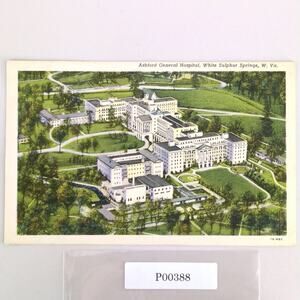 Ashford General Hospital, White Sulphur Springs WV 1943 Linen Postcard PC